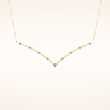 0.33 TCW Round Cut Moissanite Multi Stone V-Shaped Necklace