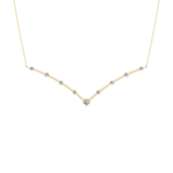 0.33 TCW Round Lab Grown Diamond Multi Stone V-Shaped  Necklace