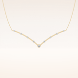 0.33 TCW Round Cut Moissanite Multi Stone V-Shaped Necklace