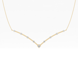 0.33 TCW Round Lab Grown Diamond Multi Stone V-Shaped  Necklace