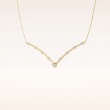 0.33 TCW Round Cut Moissanite Multi Stone V-Shaped Necklace