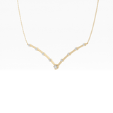 0.33 TCW Round Lab Grown Diamond Multi Stone V-Shaped  Necklace