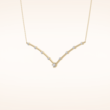 0.33 TCW Round Cut Moissanite Multi Stone V-Shaped Necklace