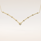 0.33 TCW Round Cut Moissanite Multi Stone V-Shaped Necklace