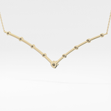 0.33 TCW Round Lab Grown Diamond Multi Stone V-Shaped  Necklace