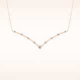 0.33 TCW Round Cut Moissanite Multi Stone V-Shaped Necklace
