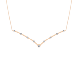 0.33 TCW Round Lab Grown Diamond Multi Stone V-Shaped  Necklace