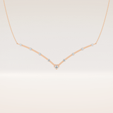 0.33 TCW Round Cut Moissanite Multi Stone V-Shaped Necklace