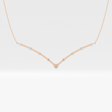 0.33 TCW Round Lab Grown Diamond Multi Stone V-Shaped  Necklace