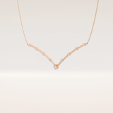 0.33 TCW Round Cut Moissanite Multi Stone V-Shaped Necklace