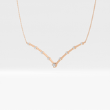 0.33 TCW Round Lab Grown Diamond Multi Stone V-Shaped  Necklace