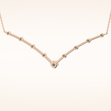 0.33 TCW Round Cut Moissanite Multi Stone V-Shaped Necklace
