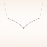 0.33 TCW Round Cut Moissanite Multi Stone V-Shaped Necklace