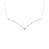 0.33 TCW Round Lab Grown Diamond Multi Stone V-Shaped  Necklace