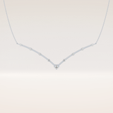 0.33 TCW Round Cut Moissanite Multi Stone V-Shaped Necklace