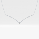 0.33 TCW Round Lab Grown Diamond Multi Stone V-Shaped  Necklace
