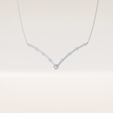 0.33 TCW Round Cut Moissanite Multi Stone V-Shaped Necklace