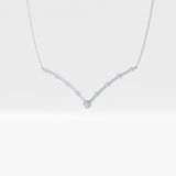 0.33 TCW Round Lab Grown Diamond Multi Stone V-Shaped  Necklace