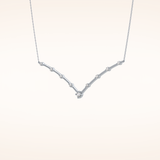0.33 TCW Round Cut Moissanite Multi Stone V-Shaped Necklace