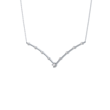 0.33 TCW Round Lab Grown Diamond Multi Stone V-Shaped  Necklace