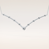 0.33 TCW Round Cut Moissanite Multi Stone V-Shaped Necklace