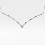 0.33 TCW Round Lab Grown Diamond Multi Stone V-Shaped  Necklace
