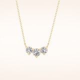 0.35 TCW Round Cut Moissanite Three Stone Necklace