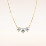 0.35 TCW Round Cut Moissanite Three Stone Necklace