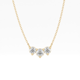 0.35 TCW Round Lab Grown Diamond Three Stone Necklace