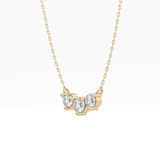 0.35 TCW Round Lab Grown Diamond Three Stone Necklace