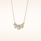 0.35 TCW Round Cut Moissanite Three Stone Necklace