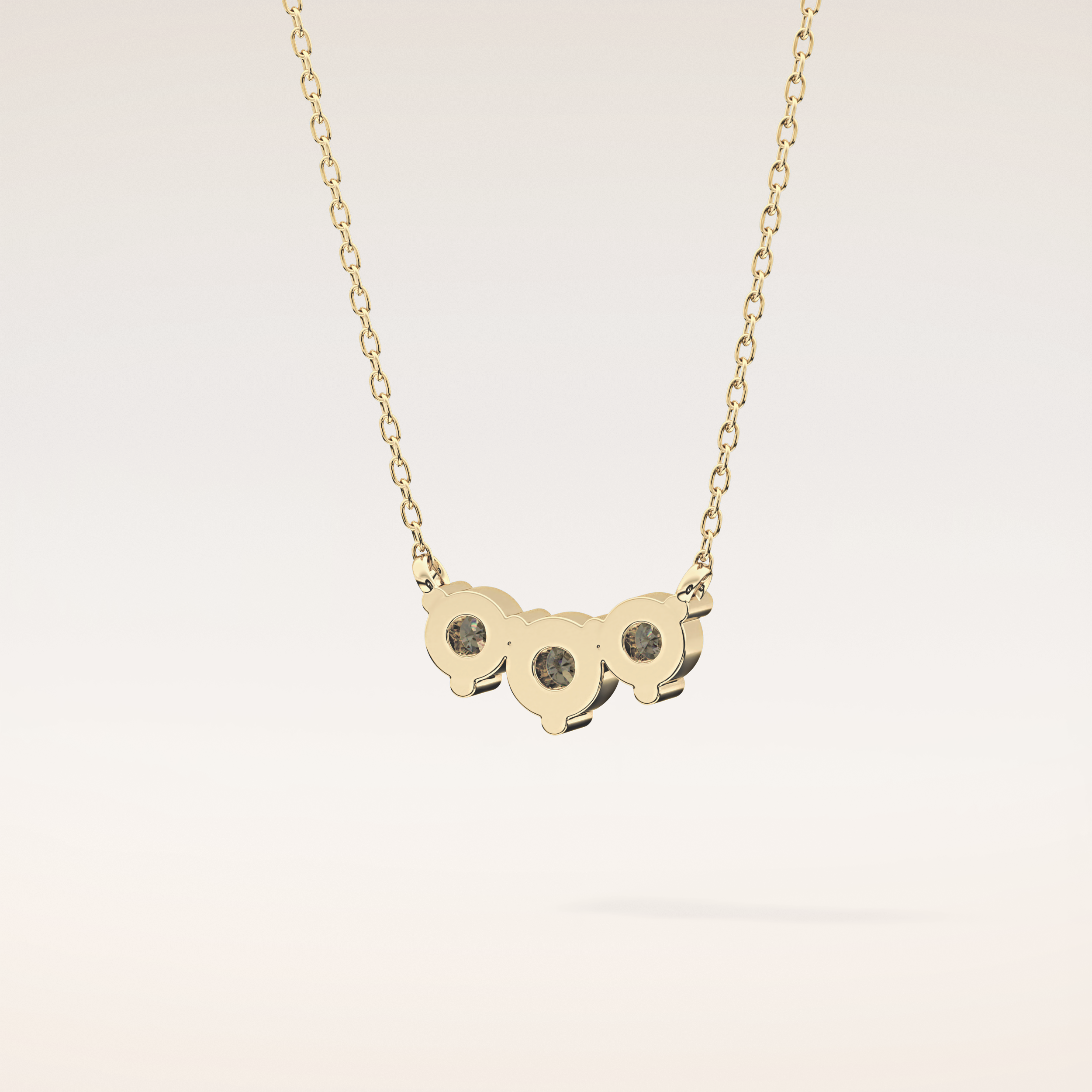 0.35 TCW Round Cut Moissanite Three Stone Necklace