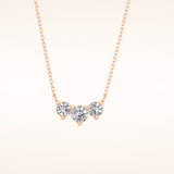 0.35 TCW Round Cut Moissanite Three Stone Necklace