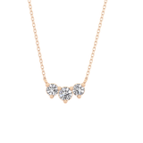 0.35 TCW Round Lab Grown Diamond Three Stone Necklace