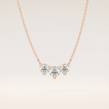 0.35 TCW Round Cut Moissanite Three Stone Necklace