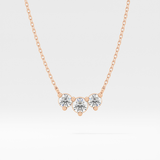 0.35 TCW Round Lab Grown Diamond Three Stone Necklace