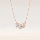 0.35 TCW Round Cut Moissanite Three Stone Necklace