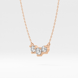 0.35 TCW Round Lab Grown Diamond Three Stone Necklace