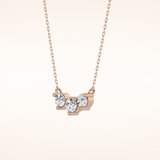 0.35 TCW Round Cut Moissanite Three Stone Necklace