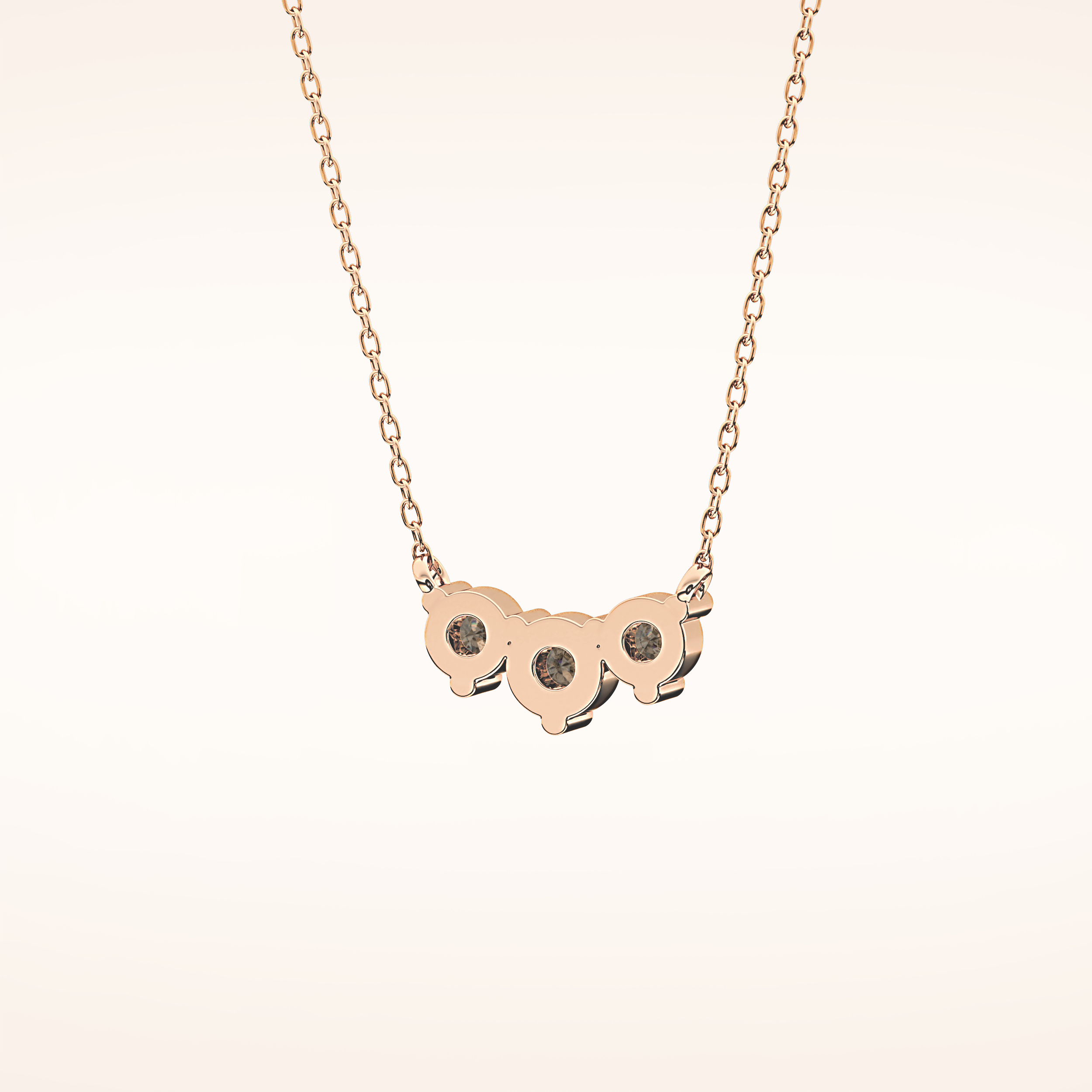 0.35 TCW Round Cut Moissanite Three Stone Necklace