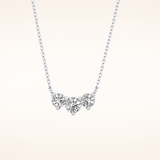 0.35 TCW Round Cut Moissanite Three Stone Necklace