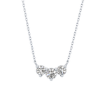 0.35 TCW Round Lab Grown Diamond Three Stone Necklace
