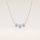 0.35 TCW Round Cut Moissanite Three Stone Necklace