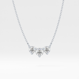 0.35 TCW Round Lab Grown Diamond Three Stone Necklace