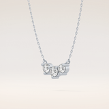 0.35 TCW Round Cut Moissanite Three Stone Necklace