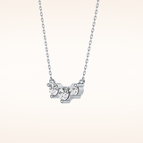 0.35 TCW Round Cut Moissanite Three Stone Necklace