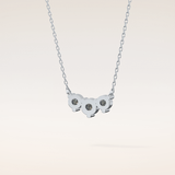 0.35 TCW Round Cut Moissanite Three Stone Necklace
