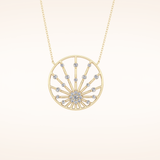 0.28 TCW Round Cut Moissanite Sunrise Necklace