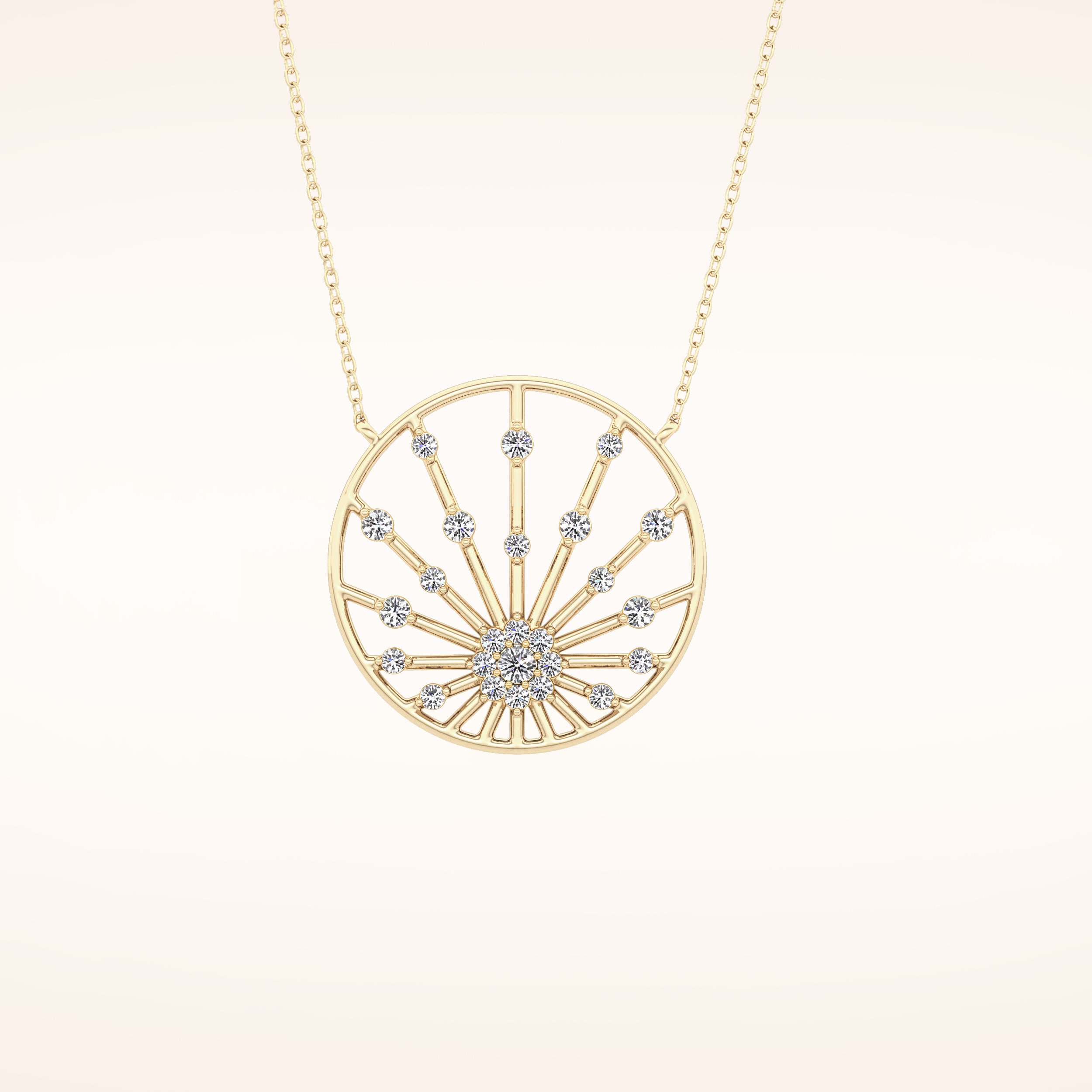 0.28 TCW Round Cut Moissanite Sunrise Necklace