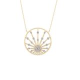 0.28 TCW Round Lab Grown Diamond Multi Stone Sunrise Necklace